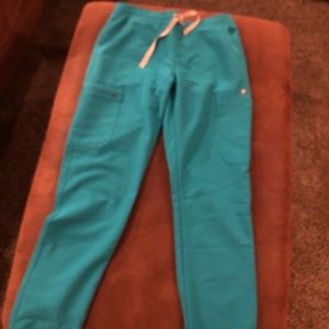 Figs teal skinny yola scrub pant